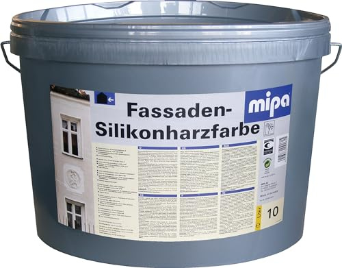 MIPA fasadfärg silikonhartsfärg – 10 liter vit – väderbeständig