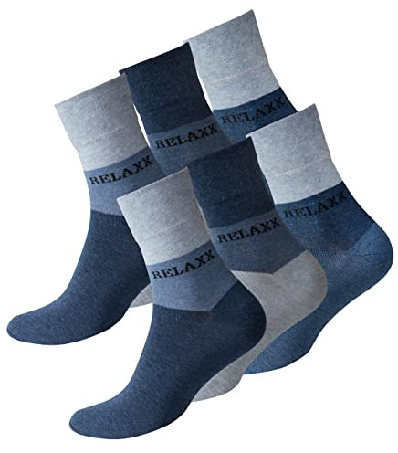 6 Paar Herren Kurzsocken, Quarter Socks ohne Gummibund, Jeansblue, Gr. 43-46