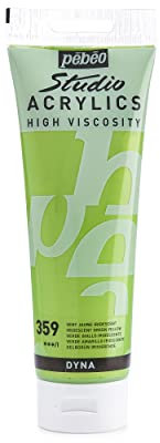 Pébéo - Acrylic Fine Studio Acrylics - Acrylfarbe für Künstler - Farbe für Profis und Anfänger - Leuchtende und pigmentierte Farbe - Grün Gelb Iridescent - 250 ml