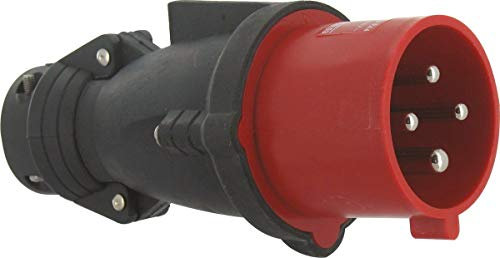 Fiche mobile droite Hypra 32A - 3P+T - 380V~ à 415V~ - caoutchouc - IP44