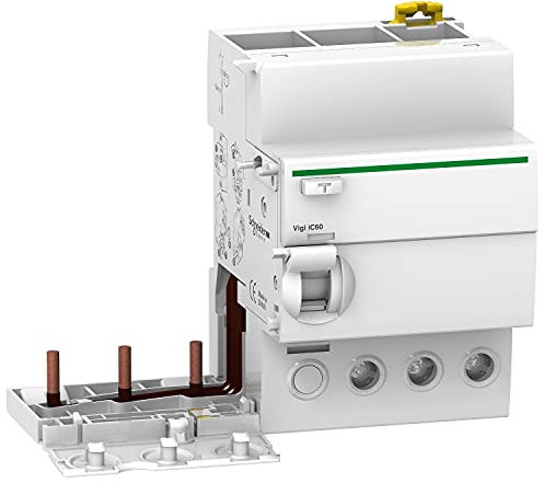 Schneider A9 V61363 Vigi Ic60 3P 63 A 30 mA SI à Courant résiduel Disjoncteur, Blanc