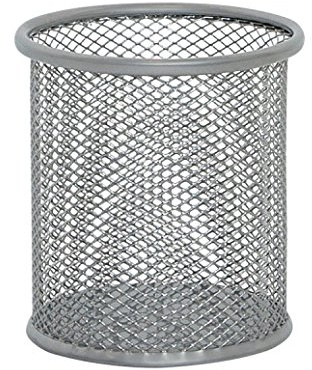 Q-Connect Mesh Pen Pot Silver KF00846