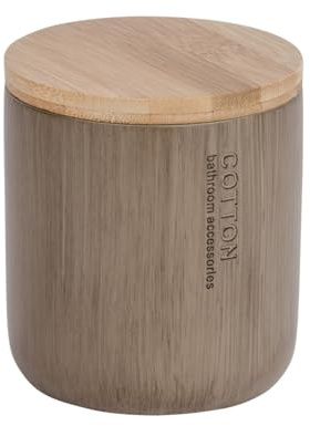 WENKO Universaldose Palo Taupe - Kosmetikdose, Wattedose, Polyresin, 9.8 x 11 x 9.8 cm, Taupe, 11 x 9.8 x 9.8 cm