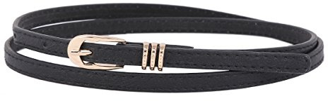 Damara Cinturón Con Hebilla Dorado Para Mujer De Diseño De Costura,Negro
