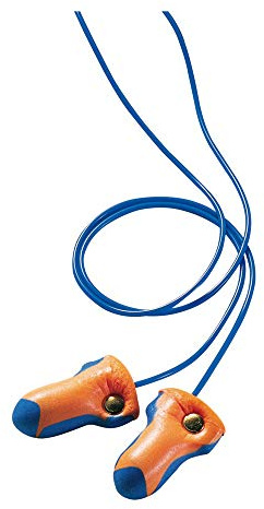 Howard Leight by Honeywell LT-30 LT-30 Laser Trak Single-Use Earplugs, Corded, 32NRR, Orange/Blue, 100 Pairs