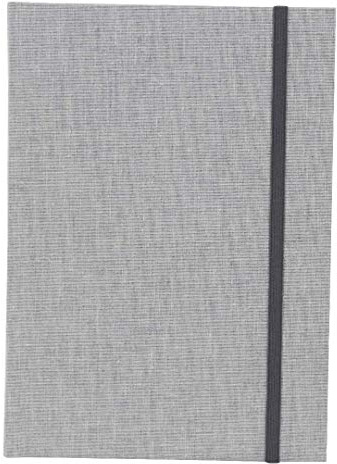 goldbuch 64919 Notizbuch Linum, Notizheft im DIN A5 Format, Kladde mit 200 chamoisfarbene Blankoseiten, Einband Leinen, Buch grau