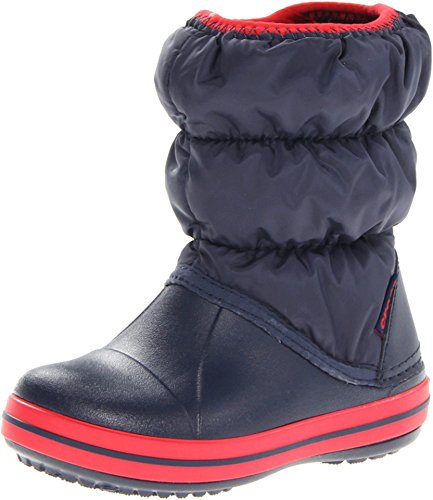 Crocs Unisex Kinder Winter Puff Boot Kids Stiefel, Navy/Red, 22/23 EU
