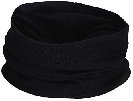 Jasmine Silk Pure Silk Snood/Scarf Silk Neck Warmer Tube Balaclava Black