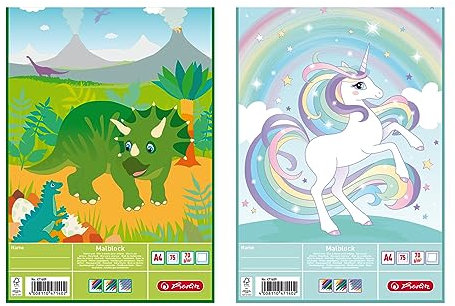 Herlitz Malblock A4 Comic, holzfreies Papier, 70 g/m², 75 Blatt, weiß