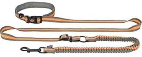 Trixie 12763 - Guinzaglio da jogging, 1,33-1,80 m/20 mm, colore: Grigio/Verde