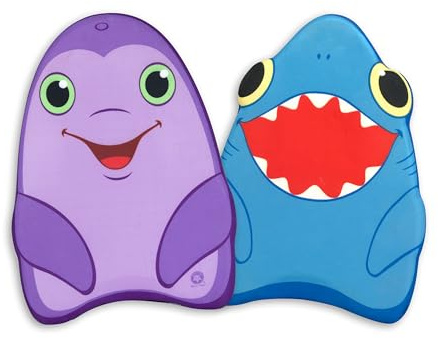 Melissa & Doug Sunny Patch Dolphin and Shark Kickboards - Learn-to-Swim Pool Toys (Set of 2)