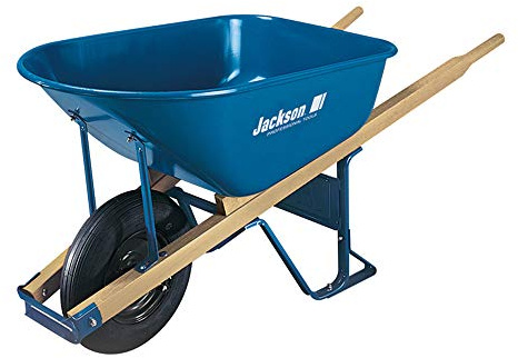 Jackson M6T22 M6T22KB Wheelbarrow, 6-Cubic Foot Capacity, Blue