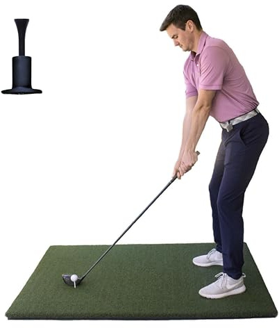 The Original Country Club Elite by Real Feel Golf Mats 4' X 5' Simulator Size Golf Mat | Heavy Duty Commercial Practice Mat | Accepts A Real Tee | Swing Down and Through | Indoor/Outdoor