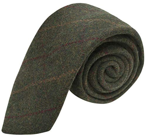King & Priory Heritage Check Moss Green Necktie