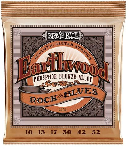 Ernie Ball Earthwood Rock and Blues w/Plain G Phosphor Bronze Acoustic Guitar Strings - 10-52 Gauge