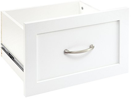ClosetMaid SuiteSymphony Wood Closet Drawer, Add On Accessory, Shaker Style, For Storage, Closet, Clothes, 16.65” x 9.96” Size for 16 in. Units, Pure White