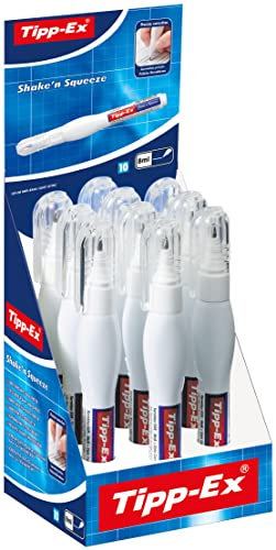 Tipp-Ex Korrekturstift Shake´n Squeeze, mit Metallspitze, 10x8 ml, Ideal für das Büro, das Home Office oder die Schule