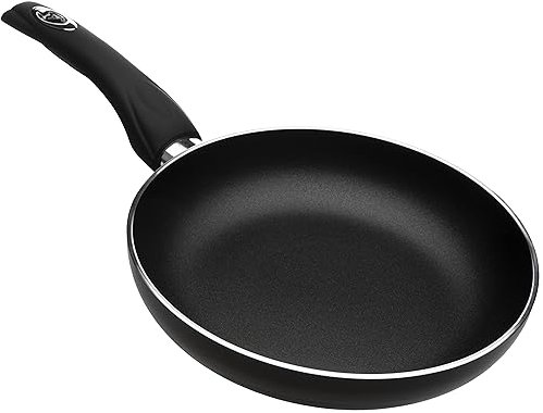 24cm Black Non-Stick Frying Pan with Soft-Touch Handle | PFOA-Free Premium Non-Stick Coating | Dishwasher Safe | Induction & All Hob Compatible | Durable Pressed Aluminium Encapsulated Base