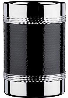 Premier Housewares Bottle Cooler with Hammered Black Band Stainless Steel