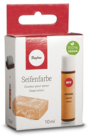 Rayher Hobby 34246210 Seifenfarbe, 10 ml, geruchsneutral, 100% vegan, schadstofffrei und ökologisch abbaubar, im wiederverschließbaren Kunststofffläschchen mit Schraubdeckel, gut dosierbar, orange