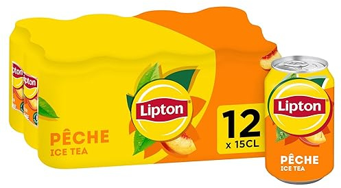 LIPTON Ice Tea Thé Glacé Saveur Pêche - Lot de 12x15cl