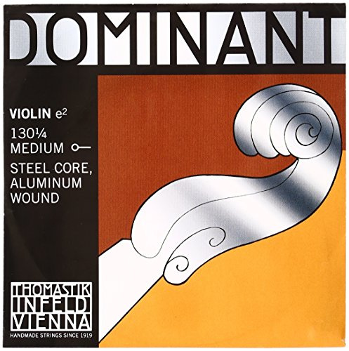 Thomastik-Infeld Dominant Violin String E 1/4 – Single string (130 1/4), steel core, aluminium wound, medium tension