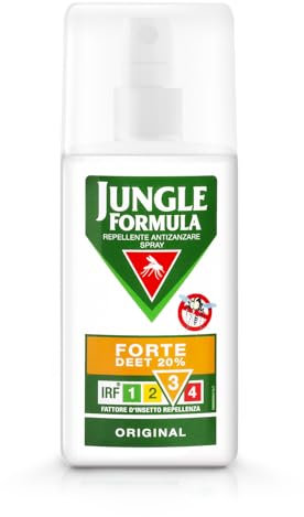 Jungle Formula Forte Spray Repellente per zanzare e insetti - Protezione fino a 6 ore - Zanzare, inclusa la zanzara tigre - Per l'uso in casa, all'aria aperta e per viaggi a corto raggio - 75 ml