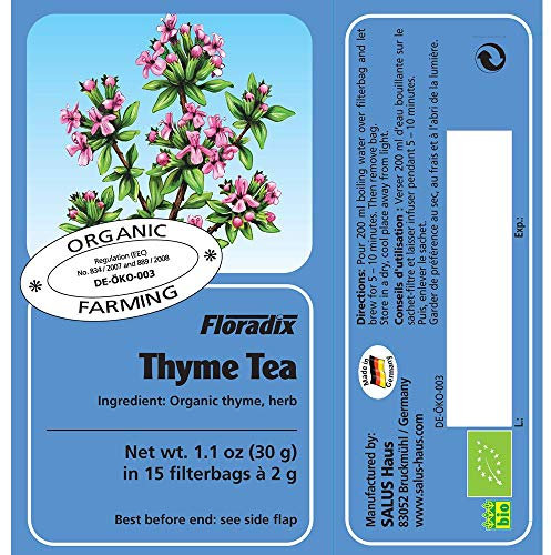 Salus Haus (Uk) Thyme Tea - R 15bags (10 pack)