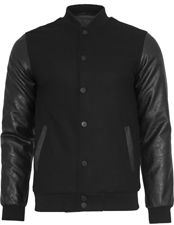 Urban Classics Herrjacka, Oldschool collegejacka, jacka, blk/blk, 3XL