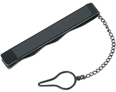 DonDon Herren Krawattenklammer Krawattennadel – schwarz Gemustert