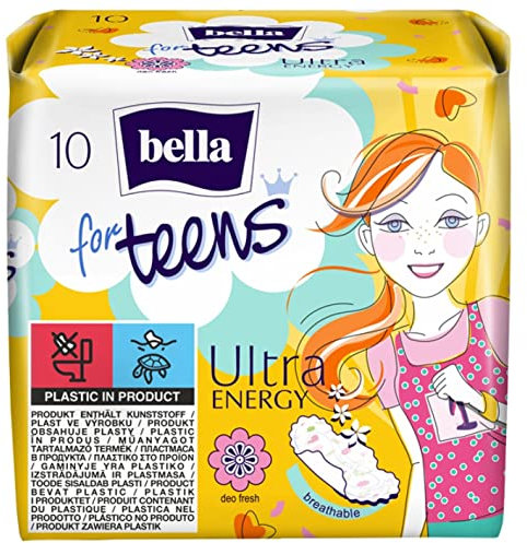 Bella For Teens Ultra Binden Energy: Ultradünne Binden Für Teenager, 6er Pack (6 X 10 Stück), Mit Flügeln + Frischeduft