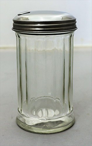 PADERNO Zuckerstreuer aus Glas, Deckel aus Edelstahl, Lieferumfang 1 Stück, Silber