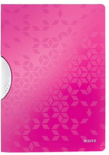 Leitz WOW ColorClip Klämmapp, A4, 30 ark, flexibel plast, rosa metallic, 41850023