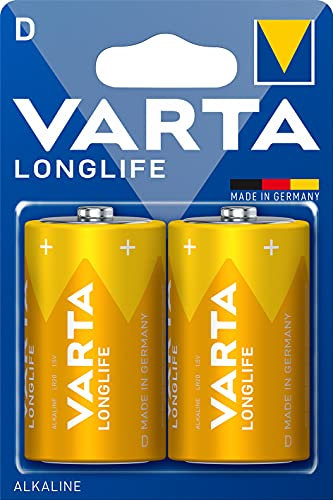 Varta Longlife Lot de 2 Piles Mono D 4120 LR20 sous Blister