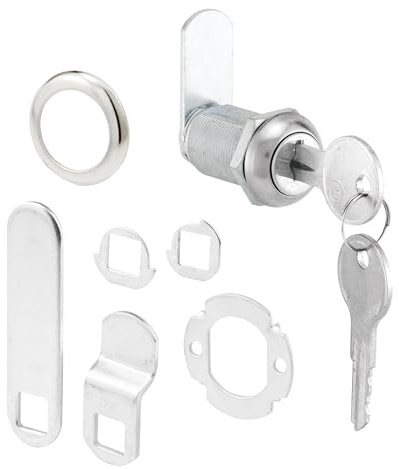 Prime-Line U 9945KA Serrure de tiroir et d'armoire, 1-1/8, acier inoxydable, 13/16, panneau max