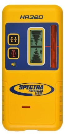 Spectra Precision HR320 Laser Receiver with C59 Rod Clamp, Front & Rear LCD Displays, Loud Speaker, Waterproof, Red