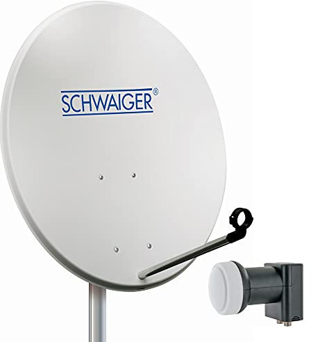 Schwaiger SPI993011 - Set di specchietti in acciaio, 80 cm, 2 TN con Twin LNB