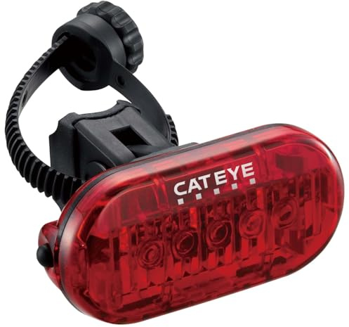 CatEye Luz Trasera Omni 5 5 LED: Visibilidad de 360°, 5 LED, múltiples Modos, batería de Larga duración, instalación sin Herramientas, Resistente al Agua, diseño Ligero