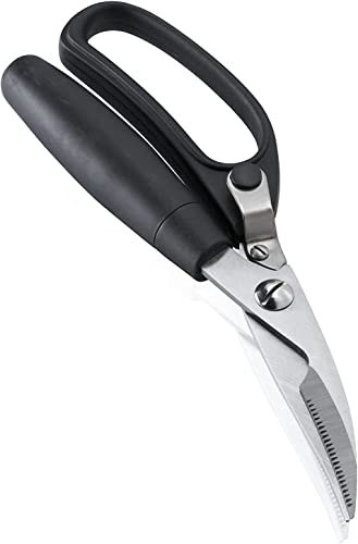 Leifheit 3139 Forbici Trinciapollo Proline, Acciaio Inossidabile, Nero, 1.300 x 1.850 x 12.550 cm