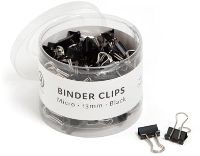 U Brands Binder Clips, 100-Count, 1/2 Inch, Small Paper Clamps, Black