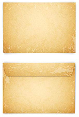 Briefumschläge (30 Stück) DIN-C6 Vintage/Retro für Einladungskarten alt Kuvert Briefumschlag selbstklebend ohne Fenster