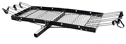 Tow Tuff 62-Inch Steel Cargo Carrier with Bike Rack, 500 lb Capacity, Black - 2-in-1 Rear Hitch Mount for Car, Truck or SUV with 2-Inch Receiver, Hauls Up to 4 Bikes, Tie-Down Strap Included