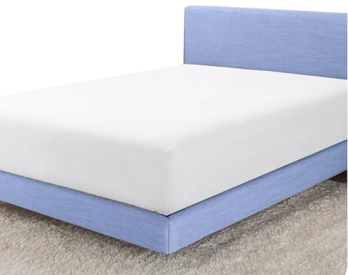 Egyptian Cotton 4FT Fitted Sheets Small Double | 200 Thread Count Deep Pocket (30cm) Bed Sheets Bedding & Linen | Non Iron, Hypoallergenic, & Breathable 3/4 Bed Fitted Sheet, White (122 X 190+30 CM)