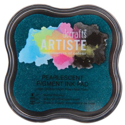 Artiste Pigment Pearlescent Aqua Ink Pad for Stamping, Embossing Powders, Crafting Supplies, Highly Pigmented, Use with Clear Stamps, Rubber Stamps, Ink Pads are Safe Non-Toxic Acid-Free