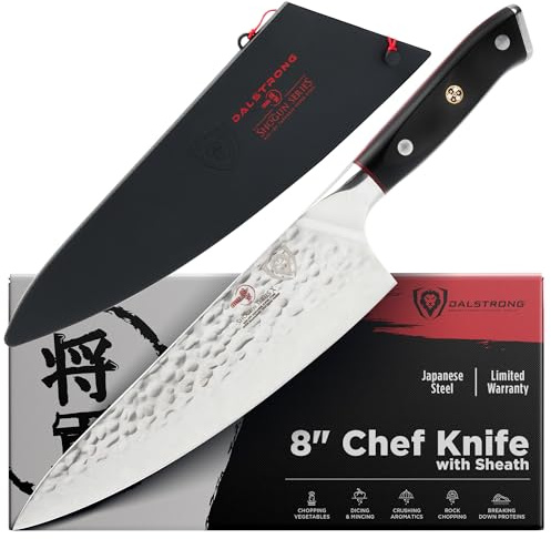 Dalstrong 8 Japanese Chef Knife (Gyuto) — 66-Layer Damascus AUS-10V Steel, Hand-Sharpened 8–12° Edge — For Meal Prep, Sushi, Home Butchering — Shogun ELITE - Full-Tang G-10 Handle, Customer Support