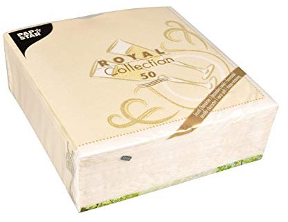 Papstar, 50 Servietten ROYAL Collection 1/4-Falz 40 cm x 40 cm gold Festive Moments, #86297