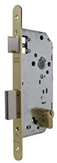 Tesa Assa Abloy 20306RHL Cerradura De Embutir Para Puertas De Madera Con Cilindro Latonado Entrada 60 mm, Frente Redondo 2030