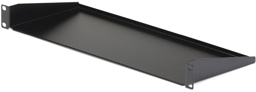 StarTech.com 1U Server Rack Shelf - Universal Rack Mount Cantilever Shelf for 19 Network Equipment Rack & Cabinet - Heavy Duty Steel – Weight Capacity 33lb/15kg - 7 Deep Tray, Black (CABSHELF1U)