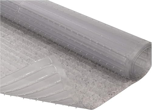 RESILIA Deep-Pile Carpet Runner - Plastic Vinyl Carpet & Rug Protector, Waterproof Clear Vinyl Floor Runners, 27 Inches Wide x 12 Feet Long, Made in The USA