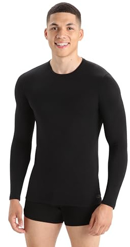 Icebreaker Herren Funktionsshirt Anatomica LS Crewe, Black/Monsoon, L, 103032001L